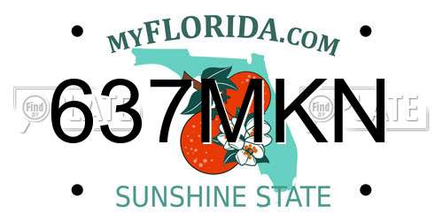 637MKN Florida License Plate