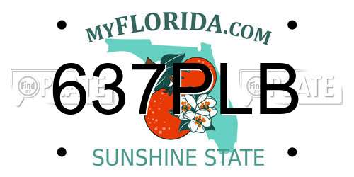 637PLB Florida License Plate