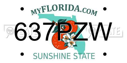 637PZW Florida License Plate