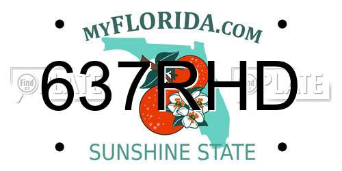 637RHD Florida License Plate