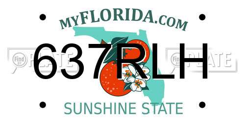 637RLH Florida License Plate