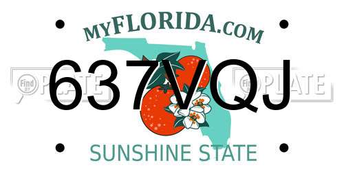 637VQJ Florida License Plate