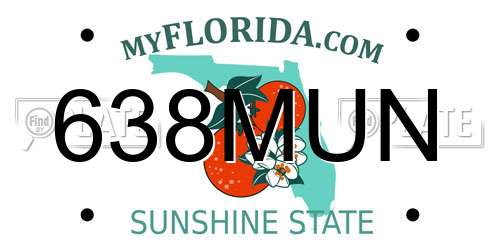 638MUN Florida License Plate