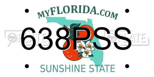 638PSS Florida License Plate
