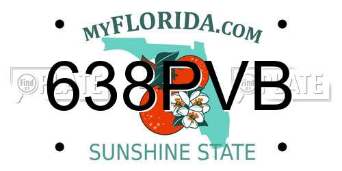 638PVB Florida License Plate