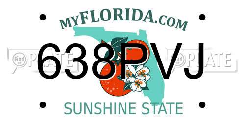 638PVJ Florida License Plate