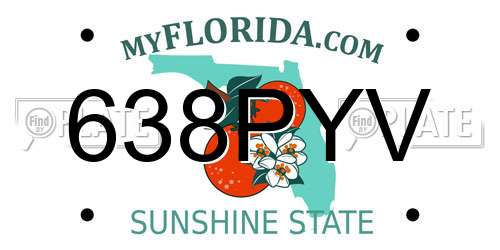 638PYV Florida License Plate