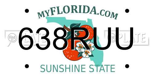 638RUU Florida License Plate