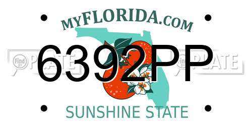 6392PP Florida License Plate