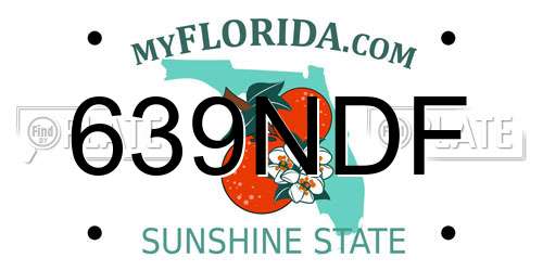 639NDF Florida License Plate