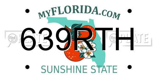639RTH Florida License Plate