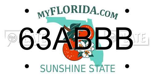 63ABBB Florida License Plate