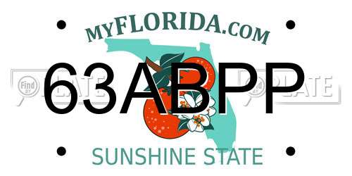 63ABPP Florida License Plate