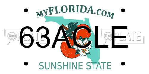 63ACLE Florida License Plate
