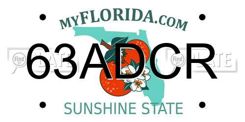 63ADCR Florida License Plate