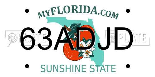 63ADJD Florida License Plate