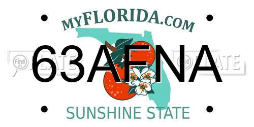 63AFNA Florida License Plate