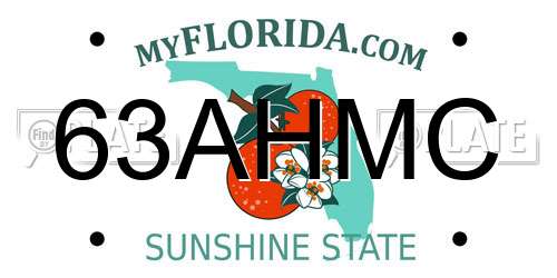 63AHMC Florida License Plate