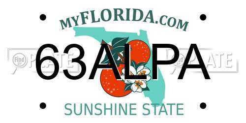 63ALPA Florida License Plate