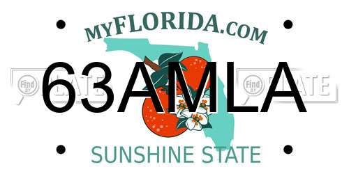 63AMLA Florida License Plate