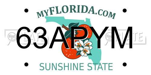 63APYM Florida License Plate