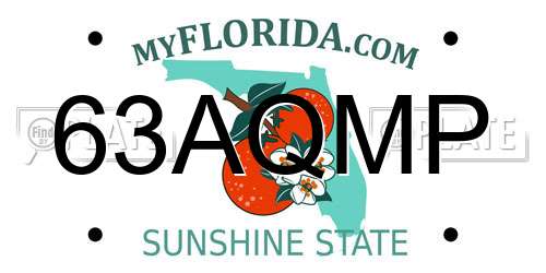 63AQMP Florida License Plate
