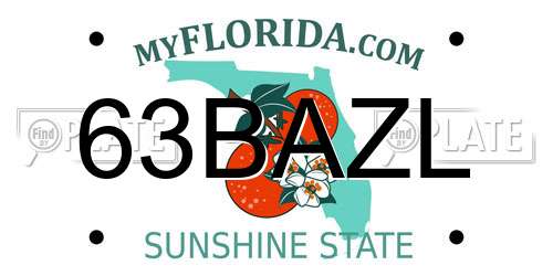 63BAZL Florida License Plate