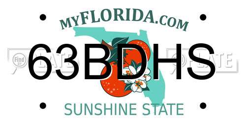 63BDHS Florida License Plate