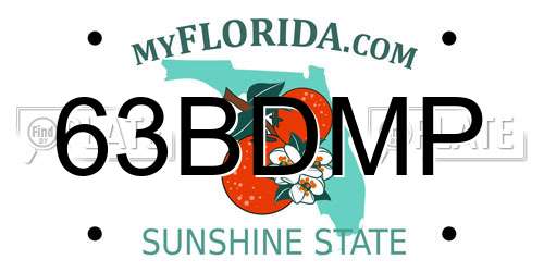 63BDMP Florida License Plate