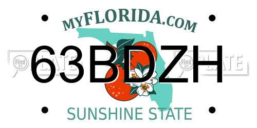 63BDZH Florida License Plate