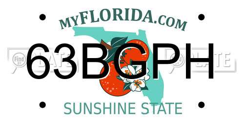 63BGPH Florida License Plate