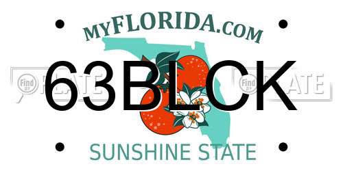 63BLCK Florida License Plate