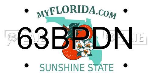 63BPDN Florida License Plate