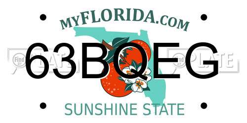 63BQEG Florida License Plate
