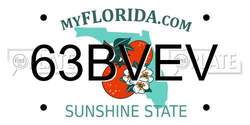 63BVEV Florida License Plate