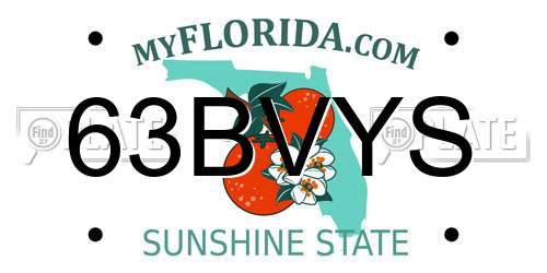 63BVYS Florida License Plate