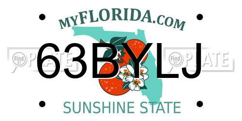 63BYLJ Florida License Plate