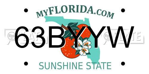 63BYYW Florida License Plate