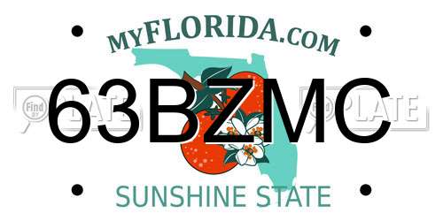 63BZMC Florida License Plate