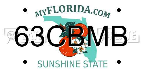 63CBMB Florida License Plate