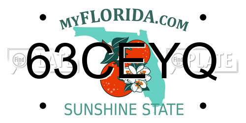 63CEYQ Florida License Plate