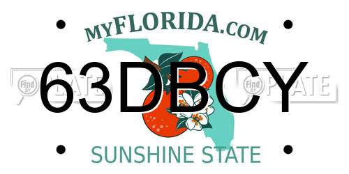 63DBCY Florida License Plate