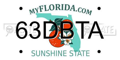 63DBTA Florida License Plate