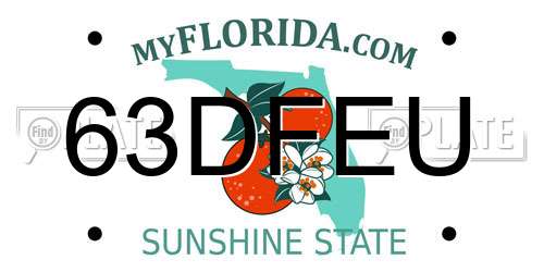 63DFEU Florida License Plate