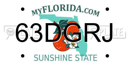 63DGRJ Florida License Plate