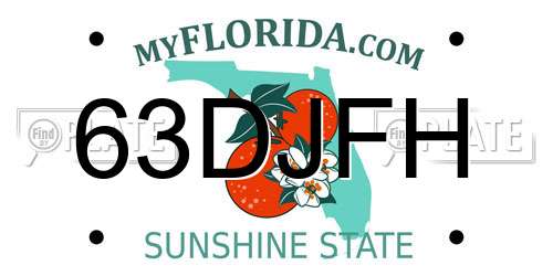 63DJFH Florida License Plate