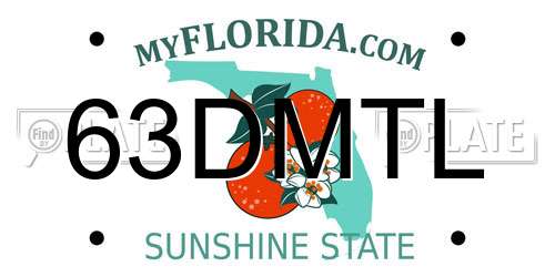 63DMTL Florida License Plate
