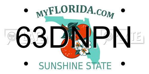 63DNPN Florida License Plate