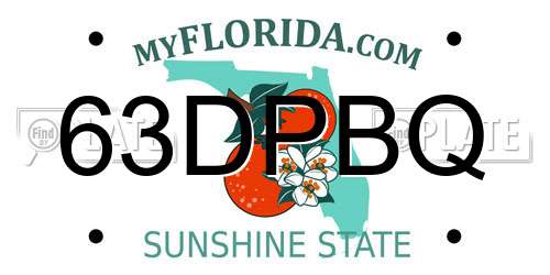 63DPBQ Florida License Plate
