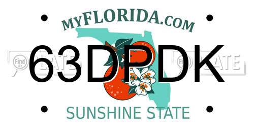 63DPDK Florida License Plate